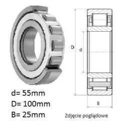 ŁOŻYSKO  WALCOWE POPRZECZ. JEDNORZĘD. 