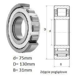 ŁOŻYSKO  WALCOWE POPRZECZ. JEDNORZĘD. 