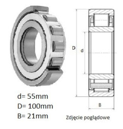 ŁOŻYSKO  WALCOWE POPRZECZ. JEDNORZĘD. 