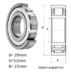ŁOŻYSKO  WALCOWE POPRZECZ. JEDNORZĘD.AMK 