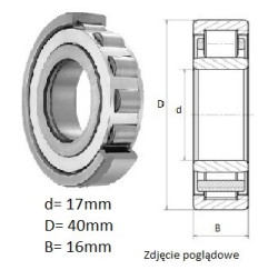 ŁOŻYSKO  WALCOWE POPRZECZ. JEDNORZĘD. 