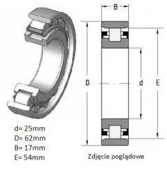 ŁOŻYSKO  WALCOWE JEDNORZĘDOWE 