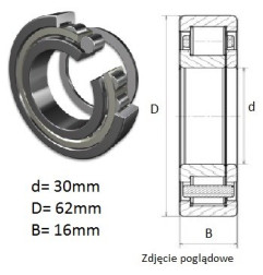 ŁOŻYSKO  WALCOWE POPRZECZ. JEDNORZĘD. 