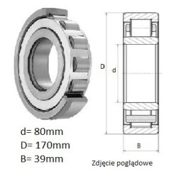 ŁOŻYSKO  WALCOWE POPRZECZ. JEDNORZĘD. NU 316  Kraśnik