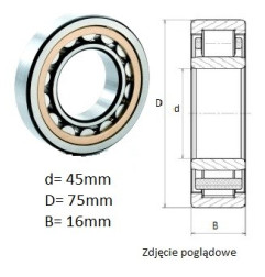 ŁOŻYSKO  WALCOWE POPRZECZ. JEDNORZĘD. NA MOSIĄDZU CZECH