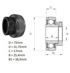 ŁOŻYSKO  SAMONASTAWNE D207-20G 