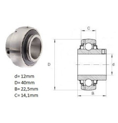 ŁOŻYSKO SAMONASTAWNE UC 201 CETA     12x40x27/14,1