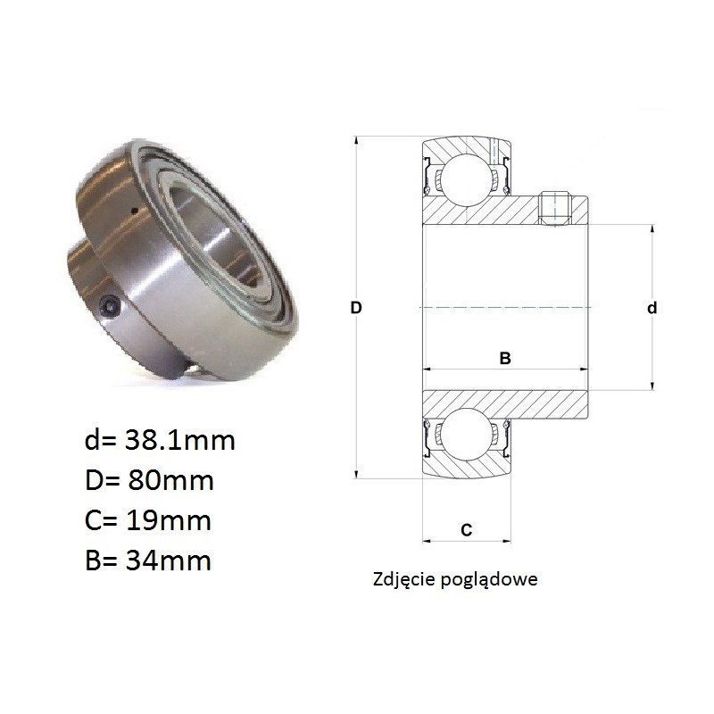 ŁOŻYSKO  SAMONASTAWNE US208-24G 