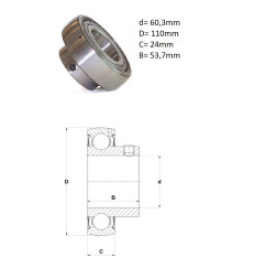 ŁOŻYSKO  SAMONASTAWNE US212-38G 