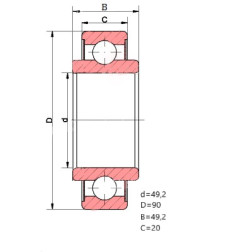 ŁOŻYSKO  KULKOWE WIR210-31 49.2x90x49.2/20