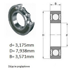 ŁOŻYSKO KULKOWE R2 A ZZ EZO