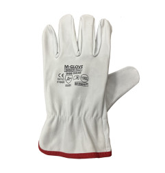 (6/10) 10,  DRIVER OCIEPLANE RĘKAWICE  M-GLOVE ( BIAŁE )  ROZMIAR 10