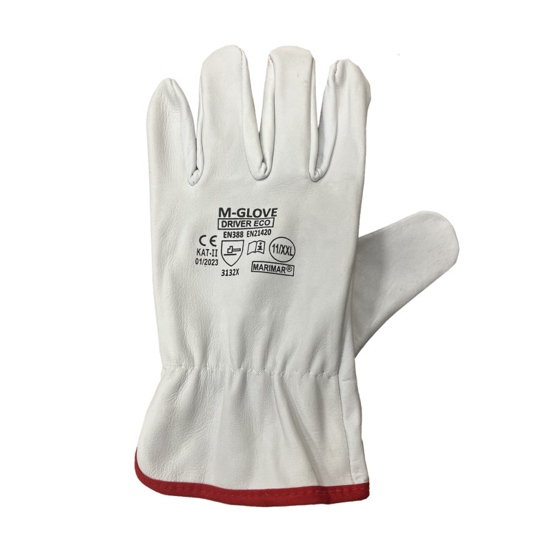 (6/10) 10,  DRIVER OCIEPLANE RĘKAWICE  M-GLOVE ( BIAŁE )  ROZMIAR 10
