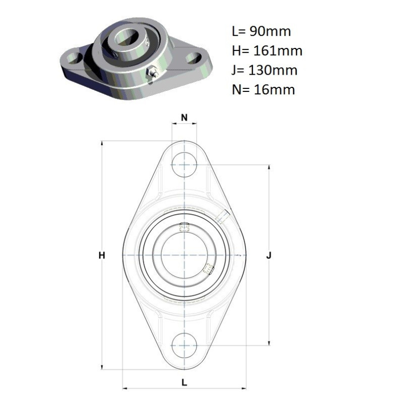 Zespół łożyskowy UCFL 207 JAMA