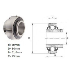 ŁOŻYSKO SAMONASTAWNE UC 210  G2   GYE50KRRB     50x90x51.6/23