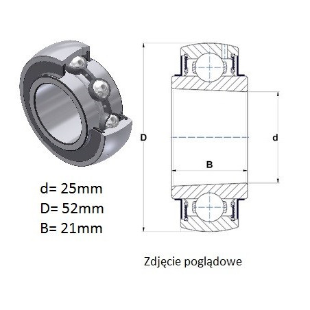 ŁOŻYSKO  Samonastawne z otworem stożkowym  UK 205  GSH25RRB 25x52x21