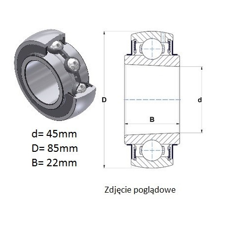 ŁOŻYSKO  Samonastawne z otworem stożkowym  UK 209 G2      45X85X30-22  