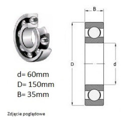 ŁOŻYSKO KULKOWE 6412 NTN