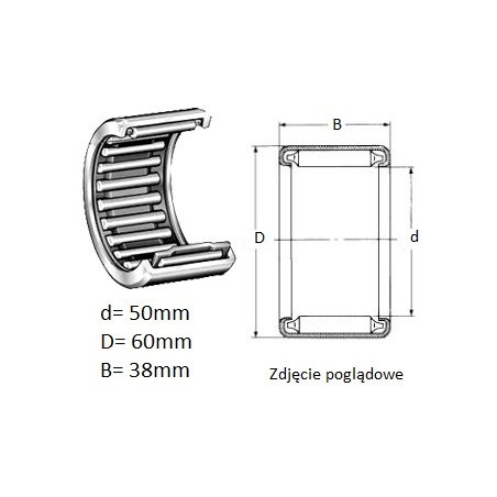 ŁOŻYSKO  IGIEŁKOWE 943/50 bez pierścienia wew. ( opak.zbiorcze )  