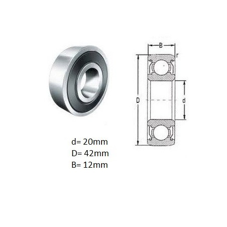ŁOŻYSKO  KULKOWE 6004 2RS ZVL
