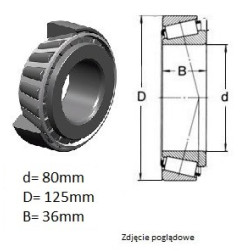 ŁOŻYSKO STOŻKOWE HR 33016 J