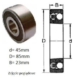 ŁOŻYSKO KULKOWE WAHLIWE 2209K 2RS TNG KOSZ POLIAMIDOWY