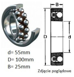 ŁOŻYSKO  KULKOWE WAHLIWE 2211K NSK