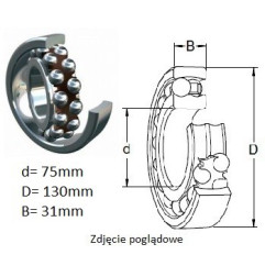 ŁOŻYSKO  KULKOWE WAHLIWE 2215 NSK