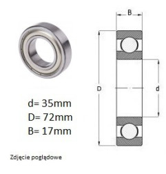 ŁOŻYSKO  KULKOWE 6207 ZZ C3 china-plant