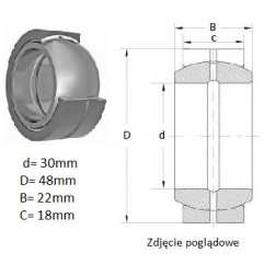 ŁOŻYSKO PRZEGUBOWE 30/48/22-18,5   PGE30/48