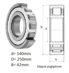ŁOŻYSKO  WALCOWE POPRZECZ. JEDNORZĘD.