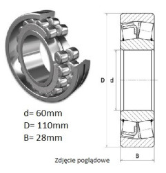 ŁOŻYSKO  BARYŁKOWE 22212 EAE4 C3 kosz stalowy