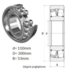 ŁOŻYSKO  BARYŁKOWE 22222 EAE4 kosz stalowy