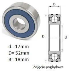 ŁOŻYSKO KULKOWE ALTERNATORA B17-102 63032RS (opak. folia)