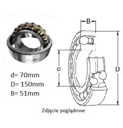 ŁOŻYSKO KULKOWE WAHLIWE 2314 M C3