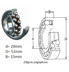 ŁOŻYSKO  KULKOWE WAHLIWE 1304 