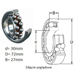 ŁOŻYSKO  KULKOWE WAHLIWE 2306 GK JAPAN