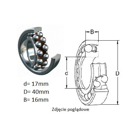 ŁOŻYSKO  KULKOWE WAHLIWE 2203 JAPAN 