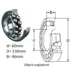 ŁOŻYSKO  KULKOWE WAHLIWE 2312M C3 
