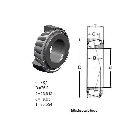 ŁOŻYSKO  STOŻKOWE 2788/2720 CZECH 