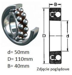 ŁOŻYSKO  KULKOWE WAHLIWE 2310 K C3