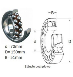 ŁOŻYSKO KULKOWE WAHLIWE 2314