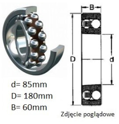 ŁOŻYSKO  KULKOWE WAHLIWE 2317 K 