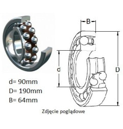 ŁOŻYSKO  KULKOWE WAHLIWE 2318 