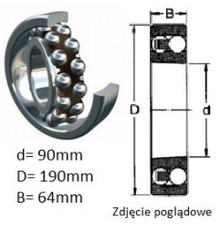 ŁOŻYSKO  KULKOWE WAHLIWE 2318 K 