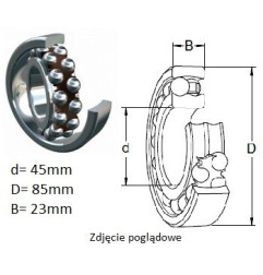 ŁOŻYSKO  KULKOWE WAHLIWE 2209 