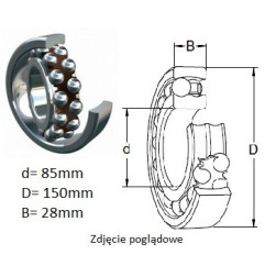 ŁOŻYSKO  KULKOWE WAHLIWE 1217 K 