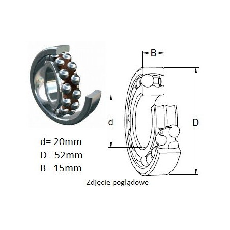 ŁOŻYSKO  KULKOWE WAHLIWE 1304 K JAPAN 