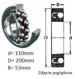 ŁOŻYSKO  KULKOWE WAHLIWE 2222 K JAMA 