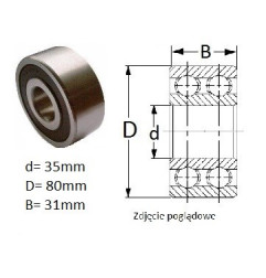 ŁOŻYSKO  KULKOWE WAHLIWE 2307 2RS 